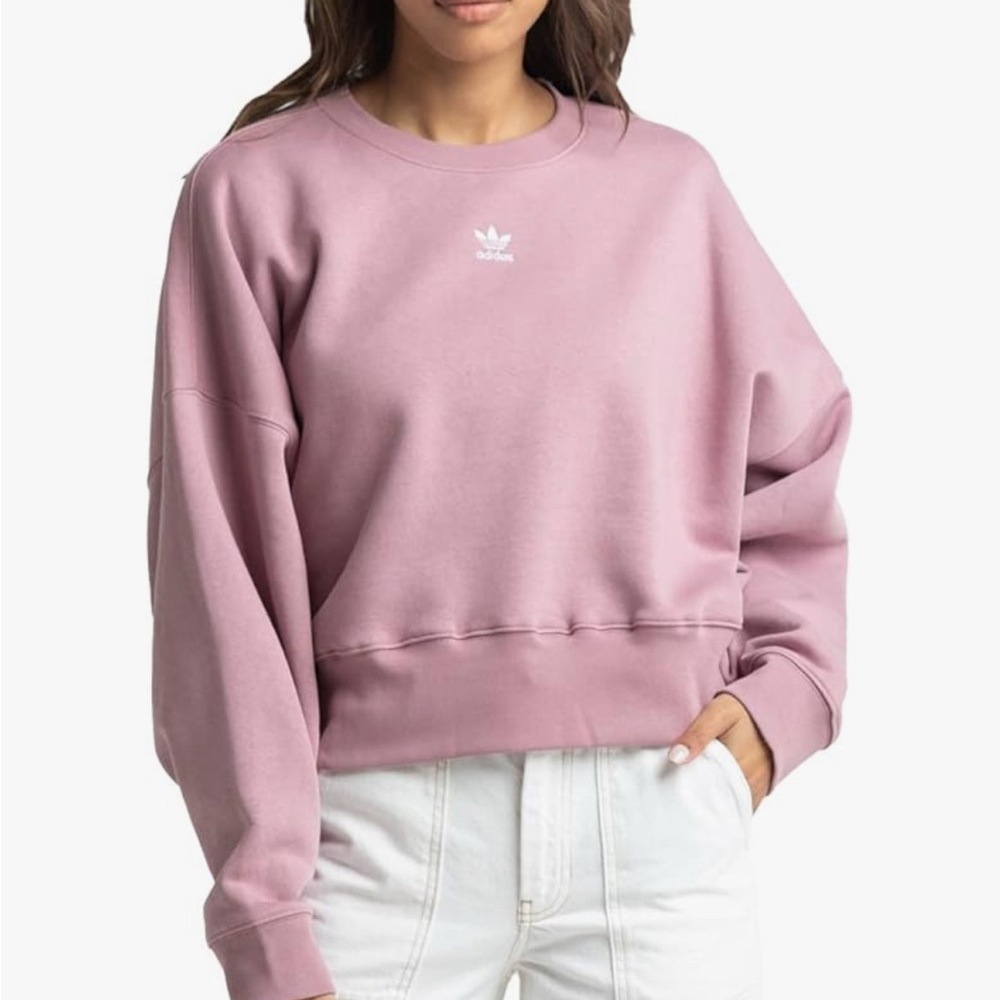 Adidas Original Womens Plus Size Adicolor Essentials Fleece Sweatshirt